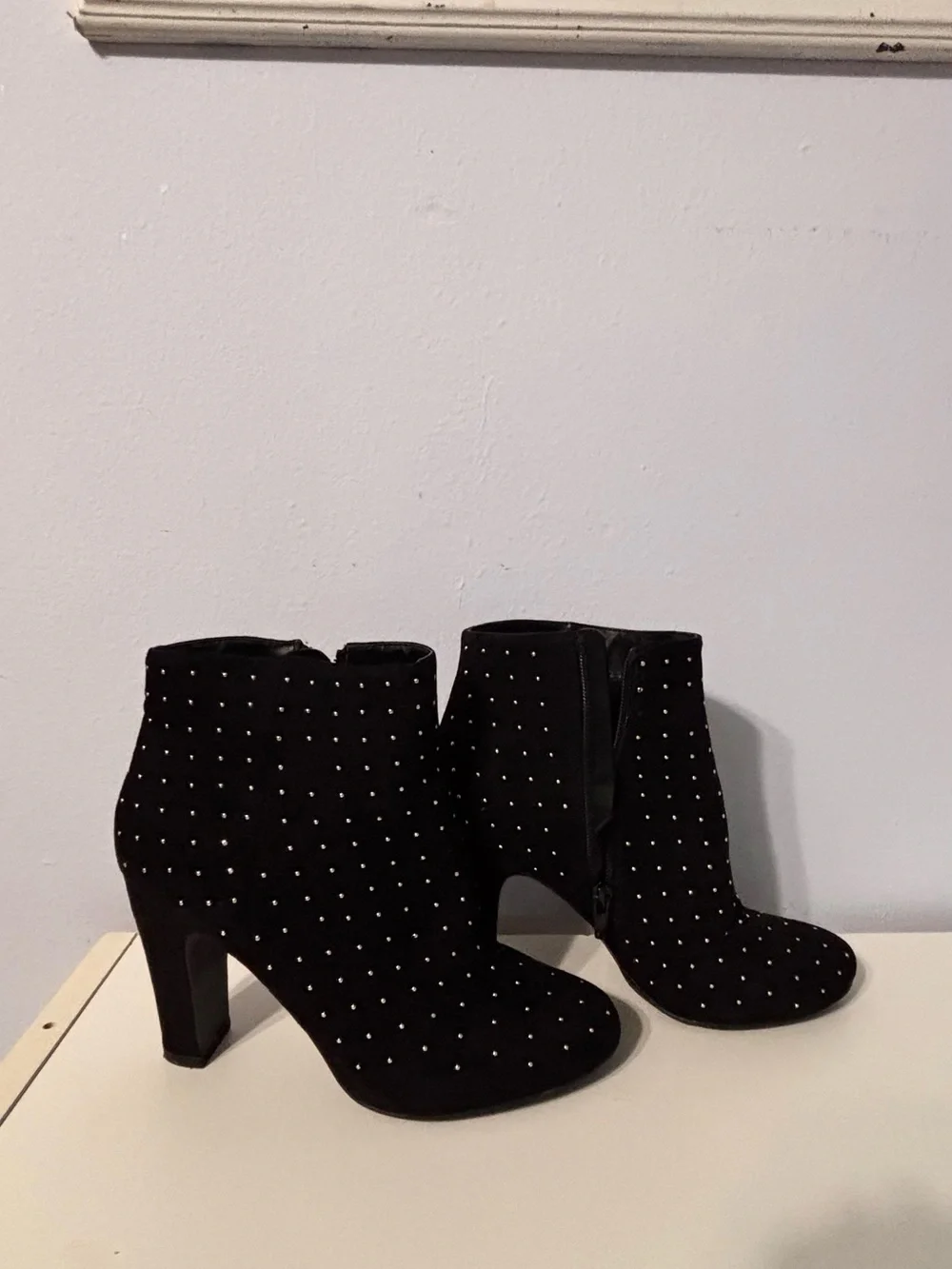 Black Studded Ankle Booties - Elegant Evening Style